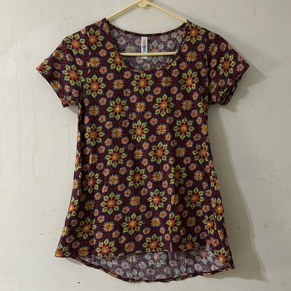 Fall color flower lularoe tee